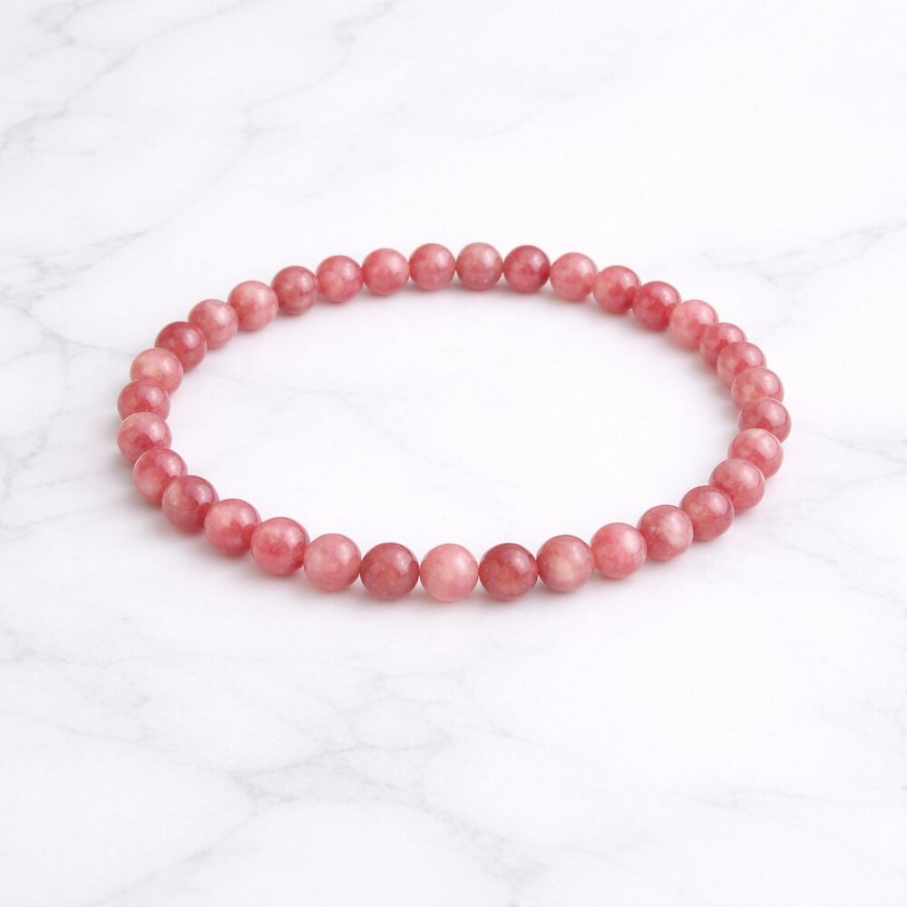 Strawberry Jade Stone 6MM Stretch Bracelet Love Boho Crystal Healing Jewelry